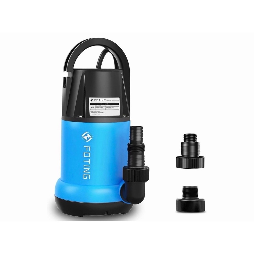 FOTING Sump Pump 1HP CleanDirty Submersible Water Pump 4600GPH 10' Cord